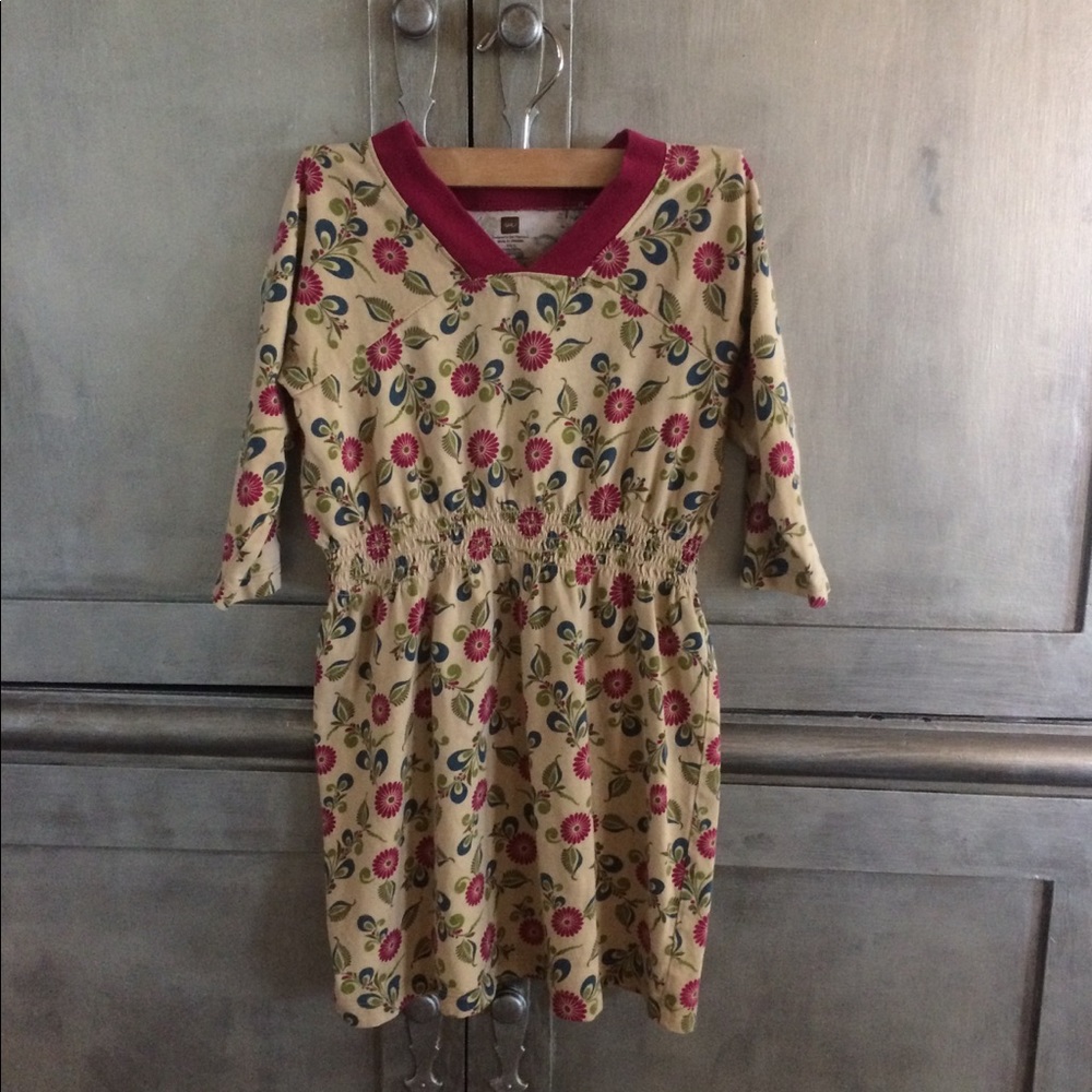 Little Girl’s Tea Dress 3/4 Sleeves, Knit Fabric 6